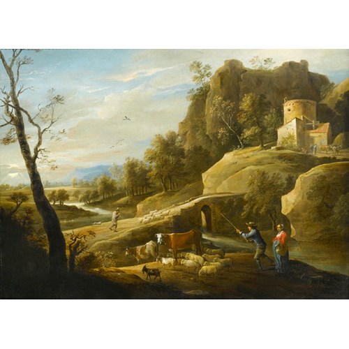 Landscape with a Drover and his Herd by a River